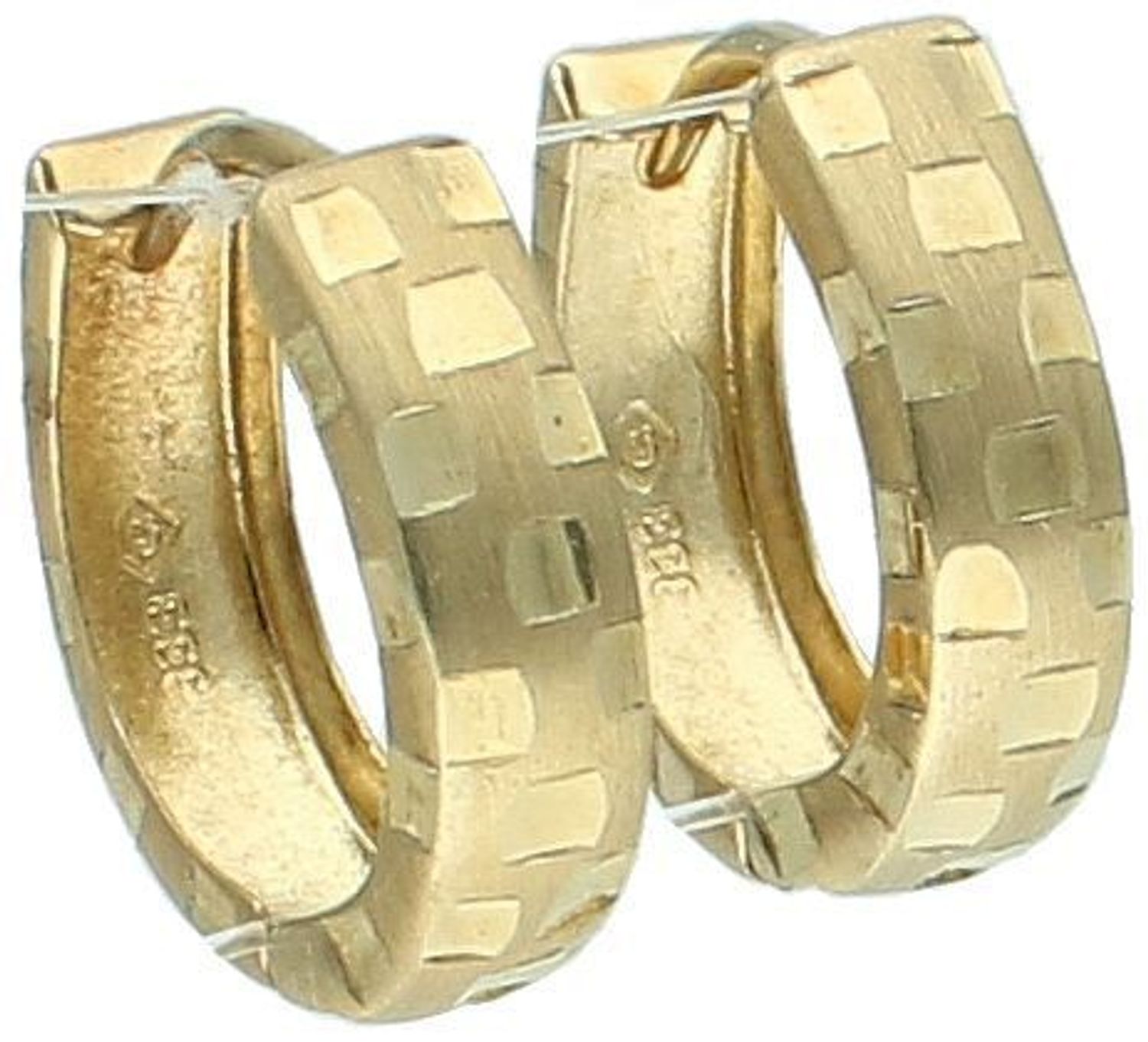 Złote kolczyki damskie kółeczka na zatrzask - Złoto 333, Matowo-Błyszczące.jpg